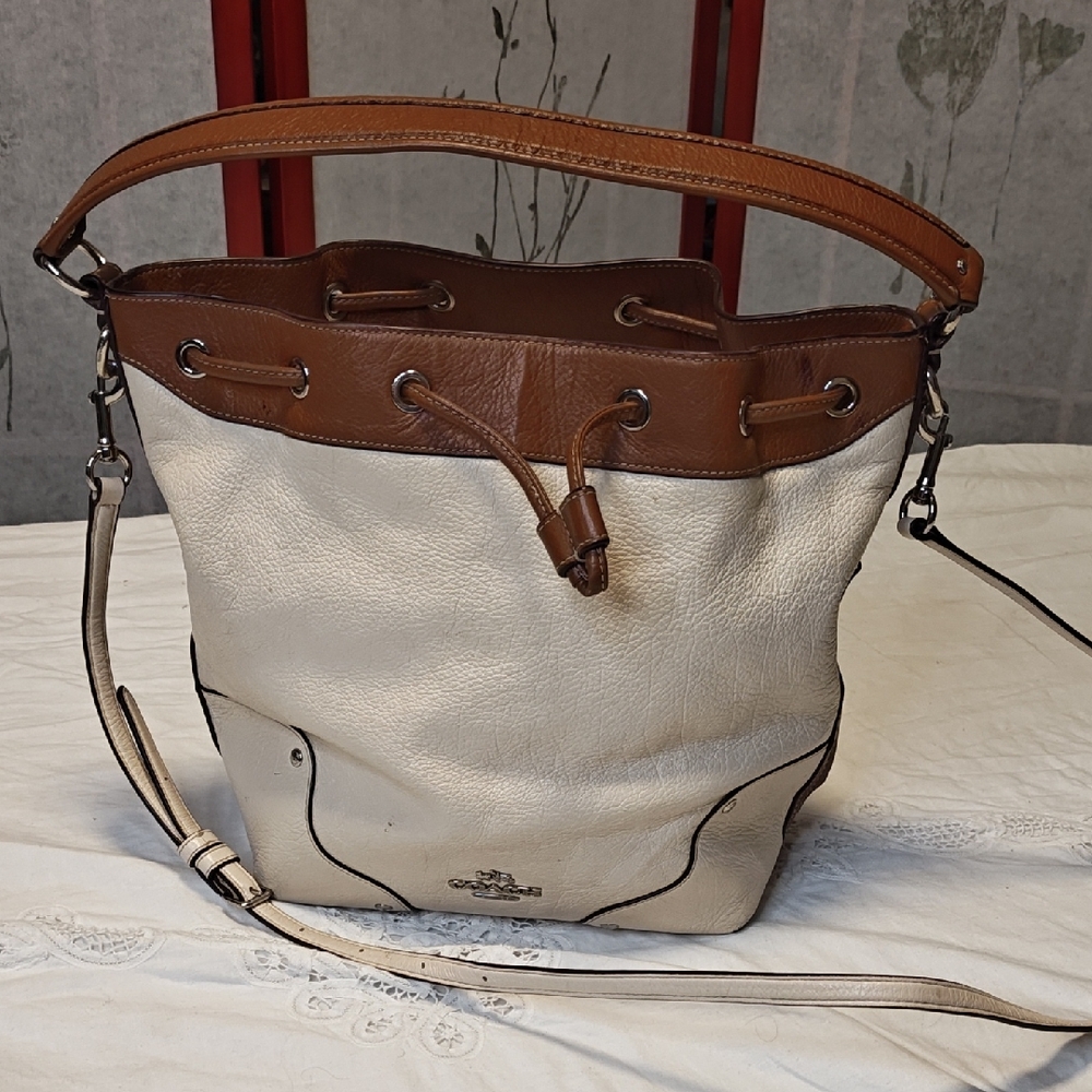 🧧 Coach Original Bucket Bag in Bicolor Leather - Picture 8 of 10